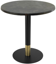 Masa bistro rotunda Raki Metalic Oxid D60xh74cm interior/exterior blat werzalit si picior metalic cu baza rotunda negru/auriu 