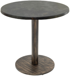 Masa bistro rotunda Raki Metalic Oxid D60xh74cm interior/exterior blat werzalit si picior metalic cu baza rotunda aspect vintage bronz an 
