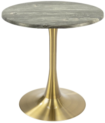 Masa bistro rotunda Raki Olp Pine D60xh74cm blat werzalit si picior central metalic auriu cu baza rotunda 50cm 