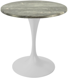 Masa bistro rotunda Raki Olp Pine D60xh74cm blat werzalit si picior metalic alb cu baza rotunda 50cm 
