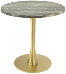 Masa bistro rotunda Raki Olp Pine D60xh74cm blat werzalit si picior metalic auriu cu baza rotunda 45cm 