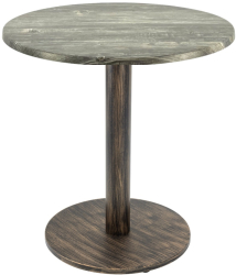 Masa bistro rotunda Raki Olp Pine D60xh74cm blat werzalit si picior metalic cu baza rotunda aspect vintage bronz antichizat 