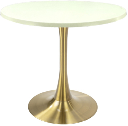 Masa bistro rotunda Raki Uni Art D70xh74cm blat werzalit si picior central metalic auriu cu baza rotunda 50cm 