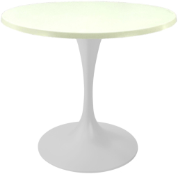 Masa bistro rotunda Raki Uni Art D70xh74cm blat werzalit si picior metalic alb cu baza rotunda 50cm 