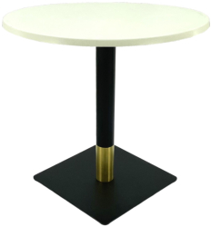 Masa bistro rotunda Raki Uni Art D70xh74cm blat werzalit si picior metalic negru/auriu 