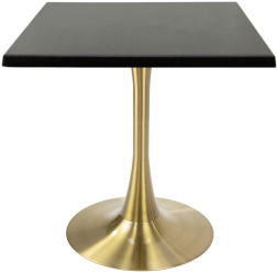 Masa cafenea interior/exterior patrata Raki New Wenge 70x70xh74cm blat werzalit si picior central metalic auriu cu baza rotunda 50cm 