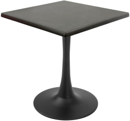 Masa cafenea interior/exterior patrata Raki New Wenge 70x70xh74cm blat werzalit si picior central metalic negru cu baza rotunda 50cm 