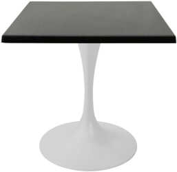 Masa cafenea interior/exterior patrata Raki New Wenge 70x70xh74cm blat werzalit si picior metalic alb cu baza rotunda 50cm 