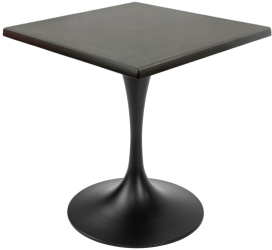 Masa cafenea interior/exterior patrata Raki New Wenge 70x70xh74cm blat werzalit si picior metalic negru cu baza rotunda 50cm 