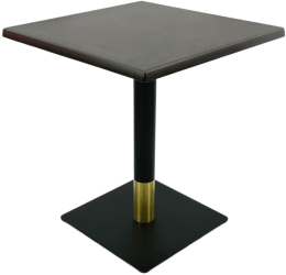 Masa cafenea interior/exterior patrata Raki New Wenge 70x70xh74cm blat werzalit si picior metalic negru/auriu
