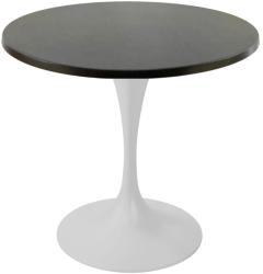 Masa cafenea interior/exterior rotunda Raki New Wenge D70xh74cm blat werzalit si picior metalic alb cu baza rotunda 50cm 