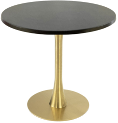 Masa cafenea interior/exterior rotunda Raki New Wenge D70xh74cm blat werzalit si picior metalic auriu cu baza rotunda 45cm 