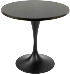 Masa cafenea interior/exterior rotunda Raki New Wenge D70xh74cm blat werzalit si picior metalic negru cu baza rotunda 50cm 