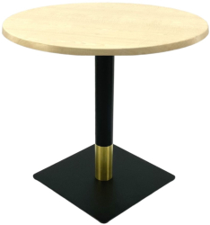 Masa cafenea rotunda Raki Maple D70xh74cm blat werzalit si picior metalic negru/auriu 