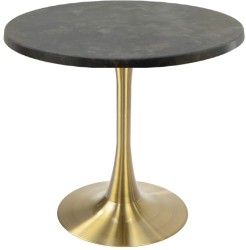 Masa cafenea rotunda Raki Metalic Oxid D70xh74cm interior/exterior blat werzalit si picior central metalic auriu cu baza rotunda 50cm 