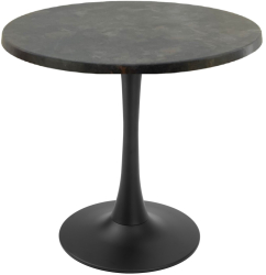 Masa cafenea rotunda Raki Metalic Oxid D70xh74cm interior/exterior blat werzalit si picior central metalic negru cu baza rotunda 50cm 