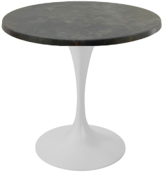 Masa cafenea rotunda Raki Metalic Oxid D70xh74cm interior/exterior blat werzalit si picior metalic alb cu baza rotunda 50cm 
