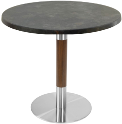 Masa cafenea rotunda Raki Metalic Oxid D70xh74cm interior/exterior blat werzalit si picior metalic cu baza rotunda argintiu cu accente as 