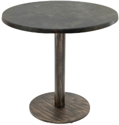Masa cafenea rotunda Raki Metalic Oxid D70xh74cm interior/exterior blat werzalit si picior metalic cu baza rotunda aspect vintage bronz a 