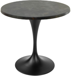 Masa cafenea rotunda Raki Metalic Oxid D70xh74cm interior/exterior blat werzalit si picior metalic negru cu baza rotunda 50cm 