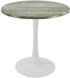 Masa cafenea/bistro rotunda Raki Olp Pine D70xh74cm blat werzalit si picior central metalic alb cu baza rotunda 50cm 