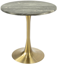 Masa cafenea/bistro rotunda Raki Olp Pine D70xh74cm blat werzalit si picior central metalic auriu cu baza rotunda 50cm 