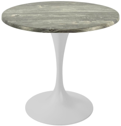Masa cafenea/bistro rotunda Raki Olp Pine D70xh74cm blat werzalit si picior metalic alb cu baza rotunda 50cm 