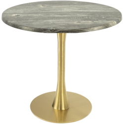 Masa cafenea/bistro rotunda Raki Olp Pine D70xh74cm blat werzalit si picior metalic auriu cu baza rotunda 45cm 