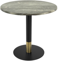 Masa cafenea/bistro rotunda Raki Olp Pine D70xh74cm blat werzalit si picior metalic cu baza rotunda negru/auriu