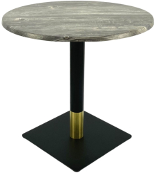 Masa cafenea/bistro rotunda Raki Olp Pine D70xh74cm blat werzalit si picior metalic negru/auriu 