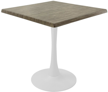 Masa de restaurant patrata Raki Dark Seagrass 80x80xh74cm blat werzalit si picior central metalic alb cu baza rotunda 50cm 