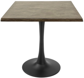 Masa de restaurant patrata Raki Dark Seagrass 80x80xh74cm blat werzalit si picior central metalic negru cu baza rotunda 50cm 