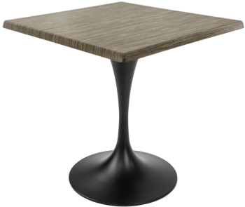 Masa de restaurant patrata Raki Dark Seagrass 80x80xh74cm blat werzalit si picior metalic negru cu baza rotunda 50cm 
