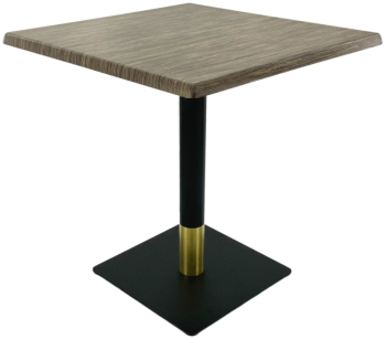 Masa de restaurant patrata Raki Dark Seagrass 80x80xh74cm blat werzalit si picior metalic negru/auriu 