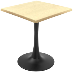 Masa de restaurant/terasa patrata Raki Maple 70x70xh74cm blat werzalit si picior central metalic negru cu baza rotunda 50cm 