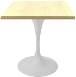 Masa de restaurant/terasa patrata Raki Maple 70x70xh74cm blat werzalit si picior metalic alb cu baza rotunda 50cm 