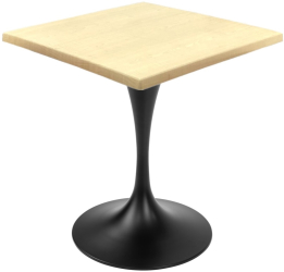 Masa de restaurant/terasa patrata Raki Maple 70x70xh74cm blat werzalit si picior metalic negru cu baza rotunda 50cm 