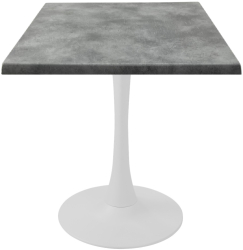 Masa patrata de cafenea Raki Copperfield 70x70xh74cm interior/exterior blat werzalit si picior central metalic alb cu baza rotunda 50cm 