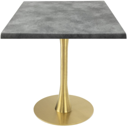 Masa patrata de cafenea Raki Copperfield 70x70xh74cm interior/exterior blat werzalit si picior metalic auriu cu baza rotunda 45cm 