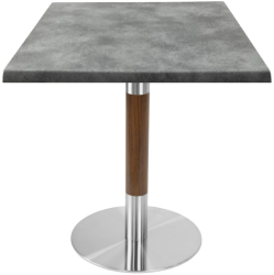 Masa patrata de cafenea Raki Copperfield 70x70xh74cm interior/exterior blat werzalit si picior metalic cu baza rotunda argintiu cu accent 