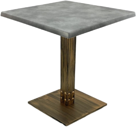 Masa patrata de cafenea Raki Copperfield 70x70xh74cm interior/exterior blat werzalit si picior metalic cu baza patrata aspect vintage bro 