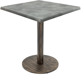 Masa patrata de cafenea Raki Copperfield 70x70xh74cm interior/exterior blat werzalit si picior metalic cu baza rotunda aspect vintage bro 