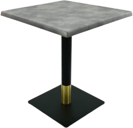 Masa patrata de cafenea Raki Copperfield 70x70xh74cm interior/exterior blat werzalit si picior metalic negru/auriu 