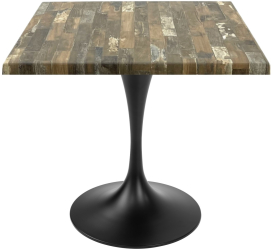 Masa patrata pentru restaurant/cafenea Raki Maracaibo 80x80xh74cm blat werzalit si picior metalic negru cu baza rotunda 50cm 