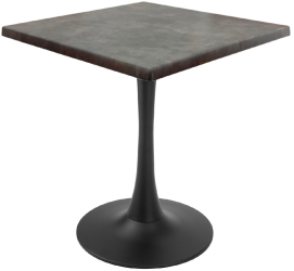 Masa patrata pentru restaurant/cafenea/bistro Raki Metalic Oxid 70x70xh74cm blat werzalit si picior central metalic negru cu baza rotunda 