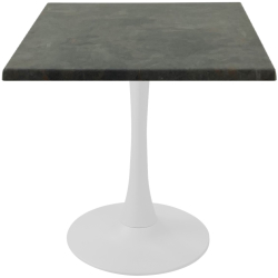 Masa patrata pentru restaurant/cafenea/bistro Raki Metalic Oxid 70x70xh74cm blat werzalit si picior central metalic alb cu baza rotunda 50 