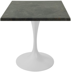 Masa patrata pentru restaurant/cafenea/bistro Raki Metalic Oxid 70x70xh74cm blat werzalit si picior metalic alb cu baza rotunda 50cm 