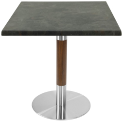 Masa patrata pentru restaurant/cafenea/bistro Raki Metalic Oxid 70x70xh74cm blat werzalit si picior metalic cu baza rotunda argintiu cu ac 