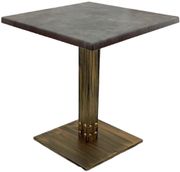 Masa patrata pentru restaurant/cafenea/bistro Raki Metalic Oxid 70x70xh74cm blat werzalit si picior metalic cu baza patrata aspect vintage 