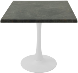 Masa patrata pentru restaurant/cafenea/bistro Raki Metalic Oxid 80x80xh74cm blat werzalit si picior central metalic alb cu baza rotunda 50 